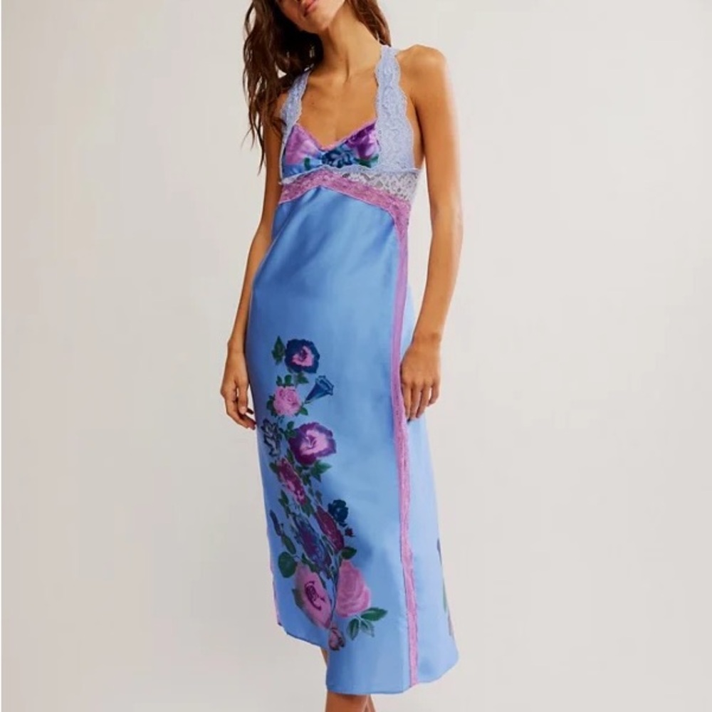Free People Blue Floral Maxi Dress